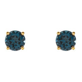 14K Yellow 5 mm Natural London Blue Topaz Earrings